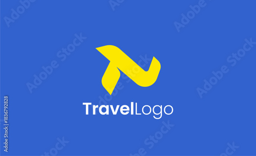 Travel Logo Airplane icon and Letter N, Travel agency illustration modern and minimalist concept.