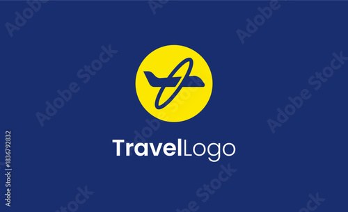 Travel Logo Airplane icon and Letter O, Travel agency illustration modern and minimalist concept.