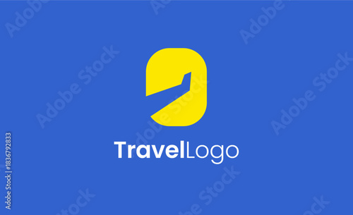 Travel Logo Airplane icon and Letter O, Travel agency illustration modern and minimalist concept.