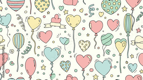 Bright floral Hearts paper Valentines day art background wallpaper for Love gift package