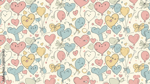 Bright floral Hearts paper Valentines day art background wallpaper for Love gift package
