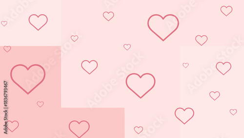 Bright floral Hearts paper Valentines day art background wallpaper for Love gift package