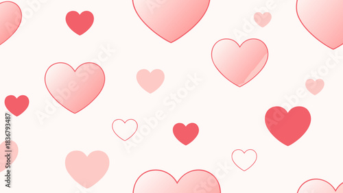 Bright floral Hearts paper Valentines day art background wallpaper for Love gift package