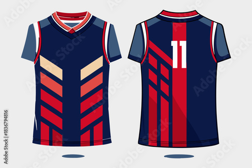 “Sports Jersey Template Vector Modern Athletic Shirt Design Mockup”