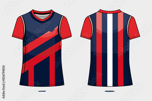 “Sports Jersey Template Vector Modern Athletic Shirt Design Mockup”