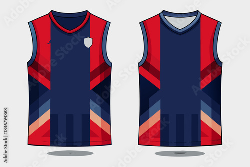 “Sports Jersey Template Vector Modern Athletic Shirt Design Mockup”