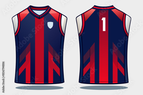 “Sports Jersey Template Vector Modern Athletic Shirt Design Mockup”