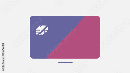 Disabled payment card illustration with crossed-out chip. Symbolizes invalid transaction, blocked finance, security issues, no access.