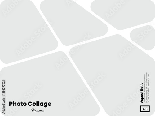 Photo collage abstract frame composition for landscape 4:3 moodboard or brandboard use
