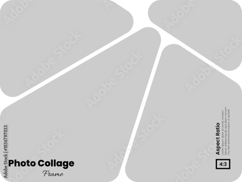 Modern abstract frame collage concept for moodboard or brandboard using landscape 4:3 ratio