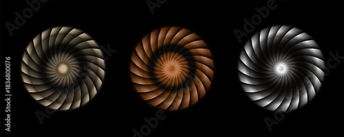 Gold, silver and bronze metal circle frames 3d vector realistic illustration. First, second and third place medals or buttons isolated on white background. Certified. Quality blank, empty badge set.