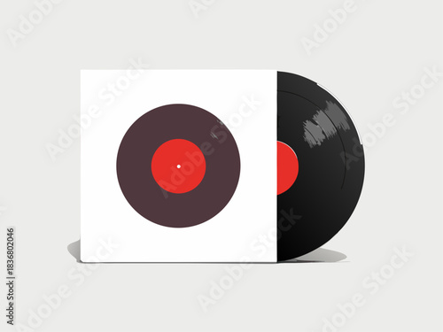 Vinyl record album cover with red label and black disc