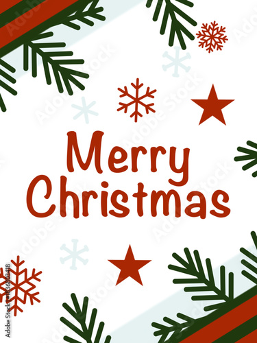 Merry christmas greeting card with christmas tree