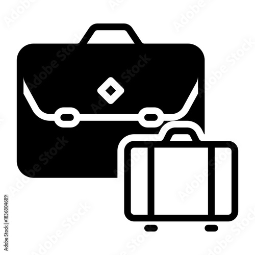 Suitcase icon, glyph icon style