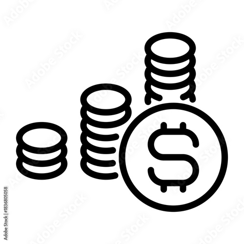 Cost icon, line icon style