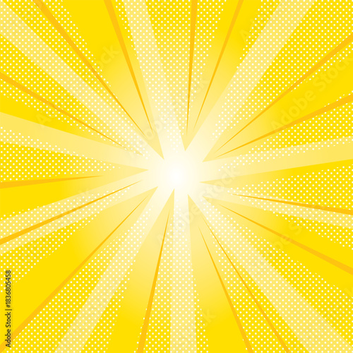 ポップな集中線の背景イラスト