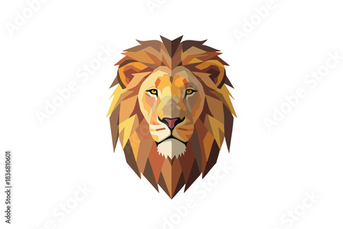 Geometric Lion Head Illustration