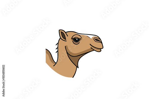 Cartoon Camel Head Illustration
