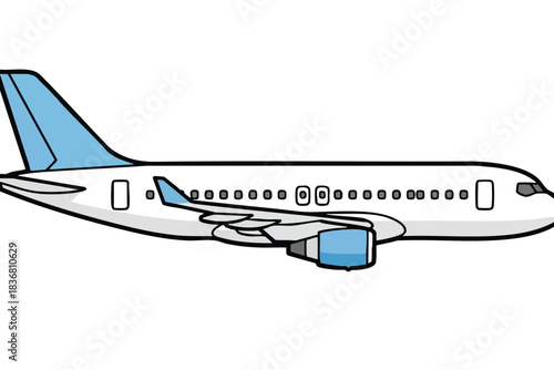 Stylized Commercial Airplane Illustration