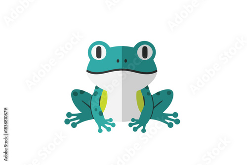 Cartoon Frogs on White Background