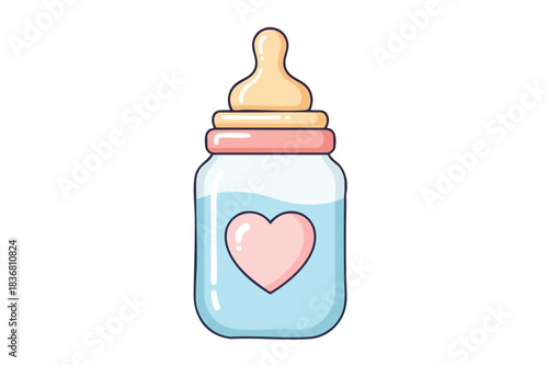 Baby Bottle with Heart Shaped Design