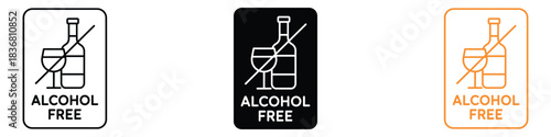 Alcohol free icon vector. No Alcohol, Zero Percent Alcohol symbol. vector illustration.
