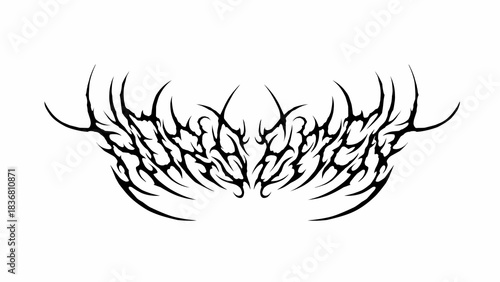 Horseman typography vector in tribal symmetrical shapes dark metal lettering style for streetwear, t-shirt print apparel, sticker, poster, band logo and more