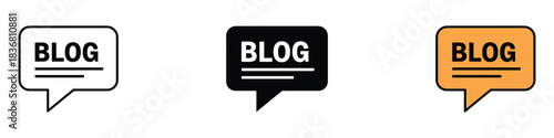 Blog Post and Blogging icon vector. Speech Bubble Chat symbol. vector illustration.