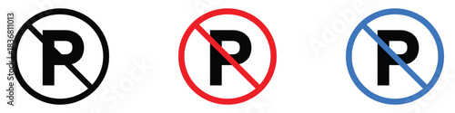 No parking zone icon vector. Prohibited Area symbol. vector illustration.