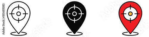 Tracking system icon vector. Location Pin with target and GPS symbol. vector illustration.