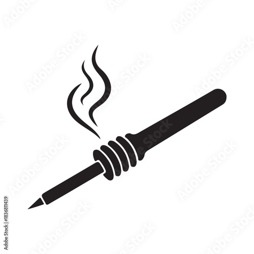 Collection of four black electronic gadget icons isolated on white background