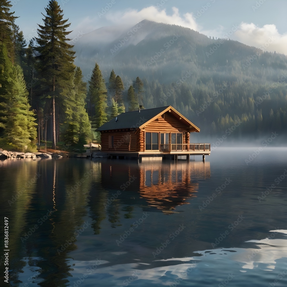 Fototapeta premium house on the lake