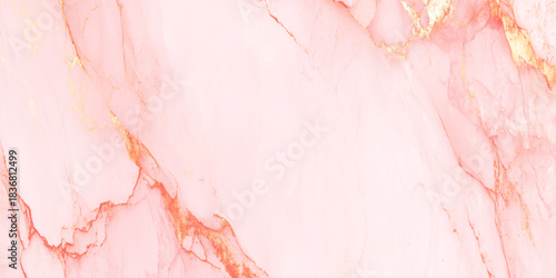 Elegant abstract alcohol ink art in soft pastel pink with delicate golden veins. Fluid marble effect.