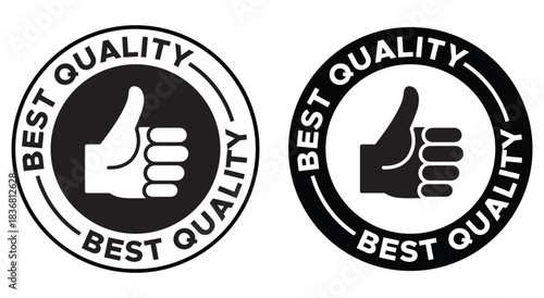 Best Quality Stamp Badges – Blue Thumbs Up Approval Seal Icons