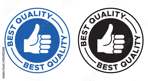 Best Quality Stamp Badges – Blue Thumbs Up Approval Seal Icons
