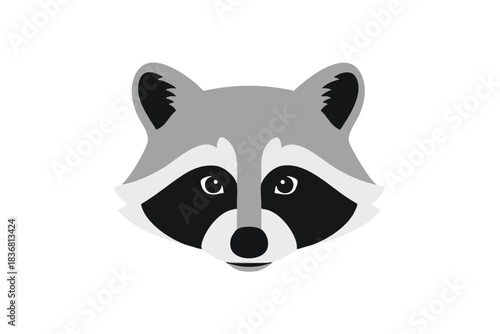 Vector illustration of a raccoon s face