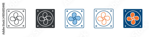 Cooling System Icon Set Multiple Style Collection 
