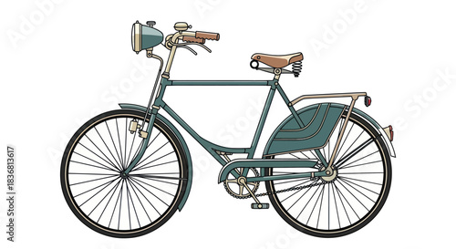 Vintage Dutch-style bicycle with classic design and accessories.