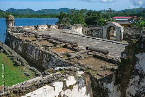 Portobelo, Panama - December 6, 2025: Ruins of Fort Santiago in Portobelo, Panama.