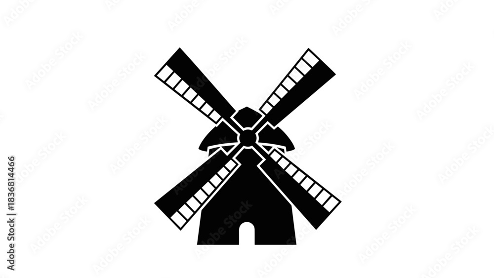 Fototapeta premium Close-up of windmill on transparent background with copy space 