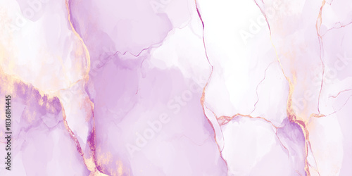 Abstract purple alcohol ink marble texture with gold veins Perfect for luxury branding, wedding invitations, cosmetic packaging, wallpaper.