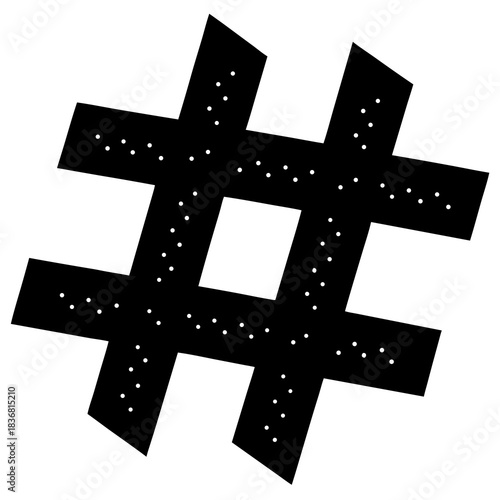 Stylish hashtag icon created for clean digital layouts, UI components, web buttons, and social media content. High-quality and easy to customize.