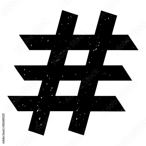 A clean and minimal hashtag symbol icon, perfect for social media graphics, digital interfaces, apps, and modern branding projects. Ideal for designers and creators.
