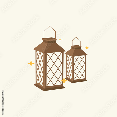 islamic icons set of vector design