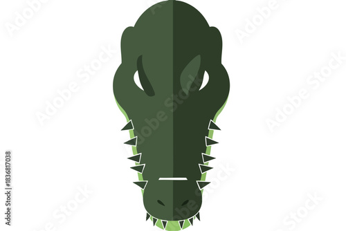 Olive Drab Crocodile Mask Vector Icon