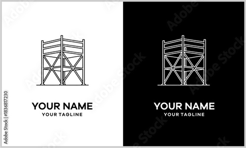 Oil Rig Drilling Tower Logo Design Vector - Energy Petroleum Industry Symbol Icon logo design.
