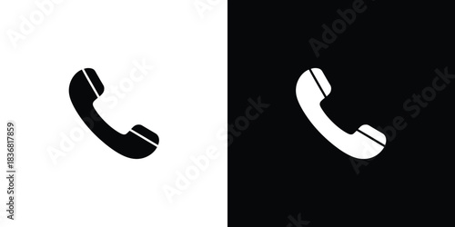 Simple black and white phone receiver icons representing communication and contact options