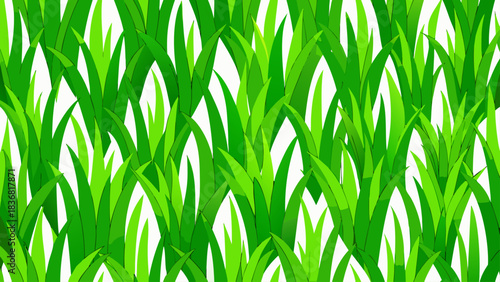 Green Grass Seamless Pattern Vector – Lush Lawn Texture Repeat on White Background