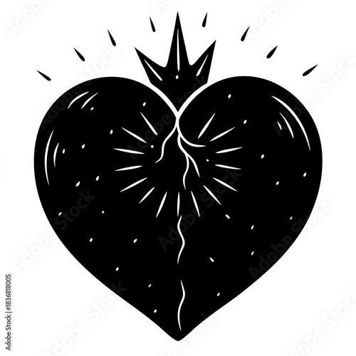 Modern heart silhouette designed for digital content, love-themed visuals, and interface icons.