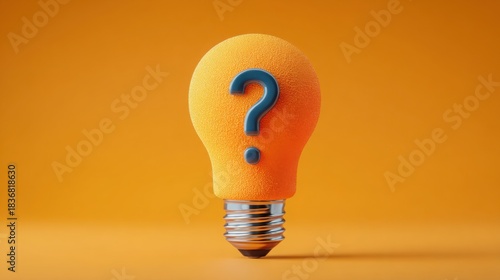 Illuminated light bulb with question mark symbolizing innovative ideas and engaging quizzes in promotional campaigns